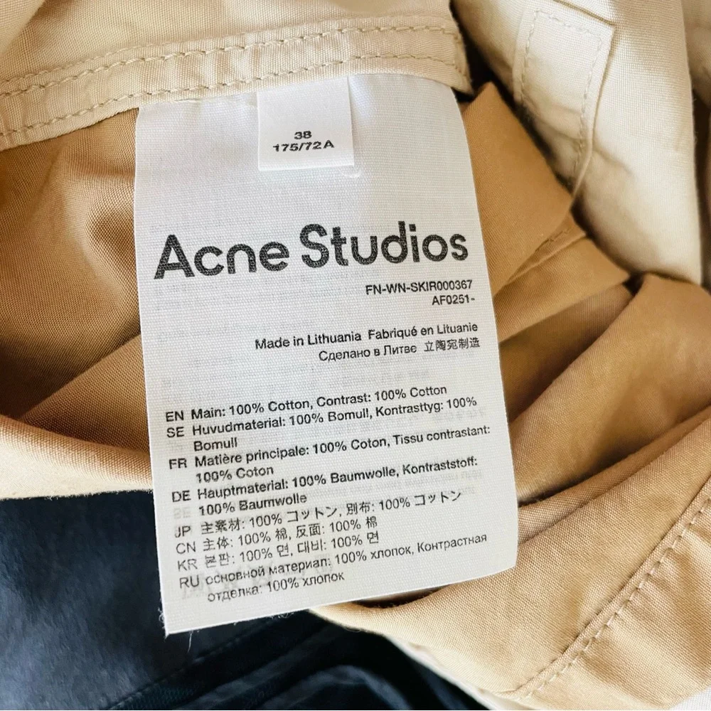 Acne Studios EU 38 (SIZE 6) asymmetrical beige wrap skirt